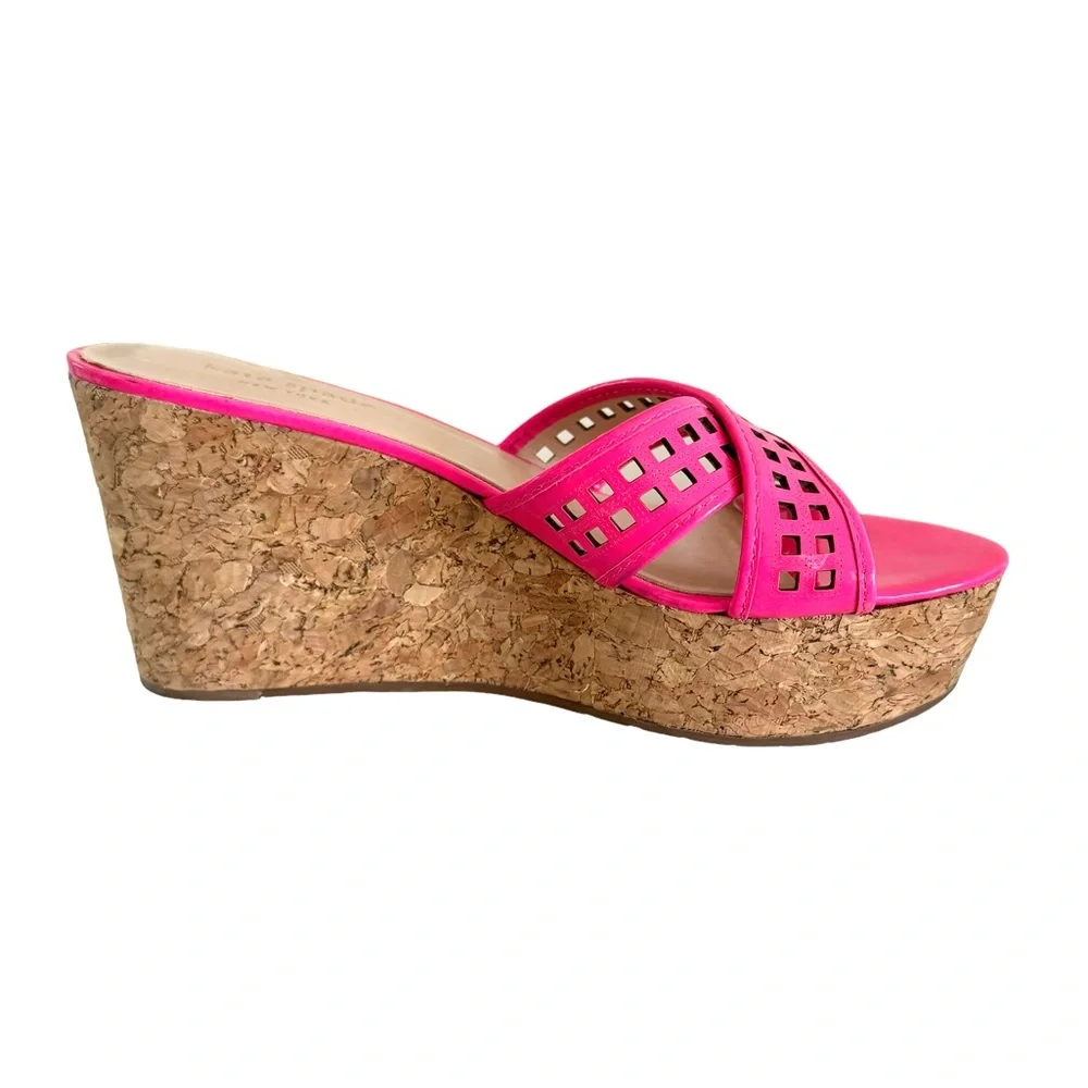Kate Spade Patent Sandals Pink Wedges